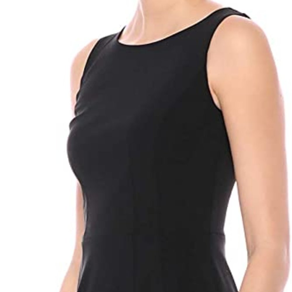 Sleeveless Crew Neck Ruffle Hem Sheath Dress